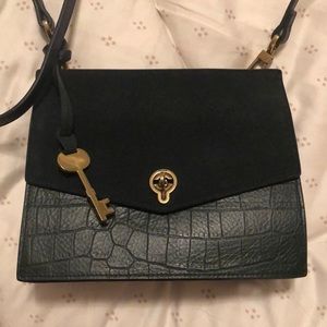Fossil green cross body bag